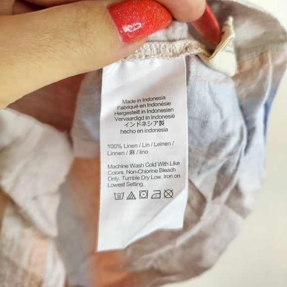 Madewell Linen Beachside Shirt in Ombré Stripe sz S - Picture 7 of 9